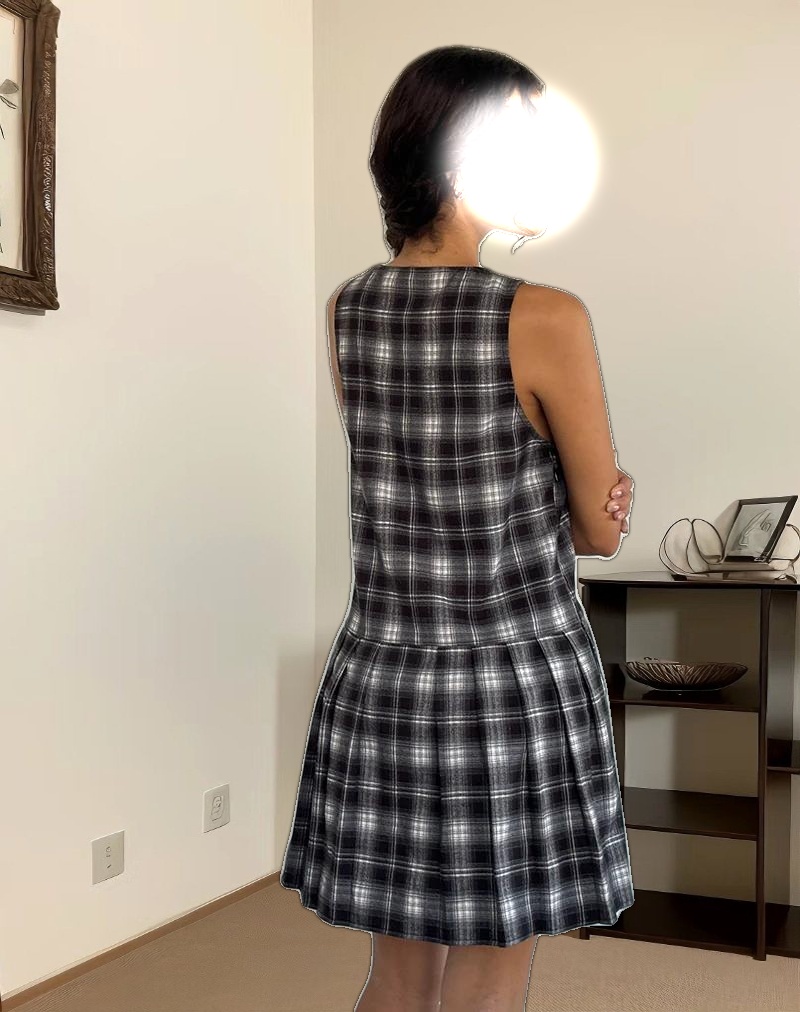 Namaya Mini Dress in Black White Check
