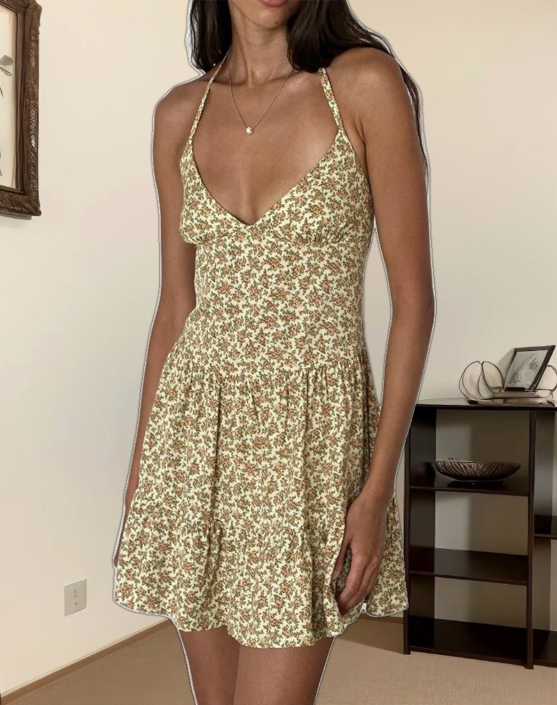 Siskana Mini Dress in Washed Ditsy