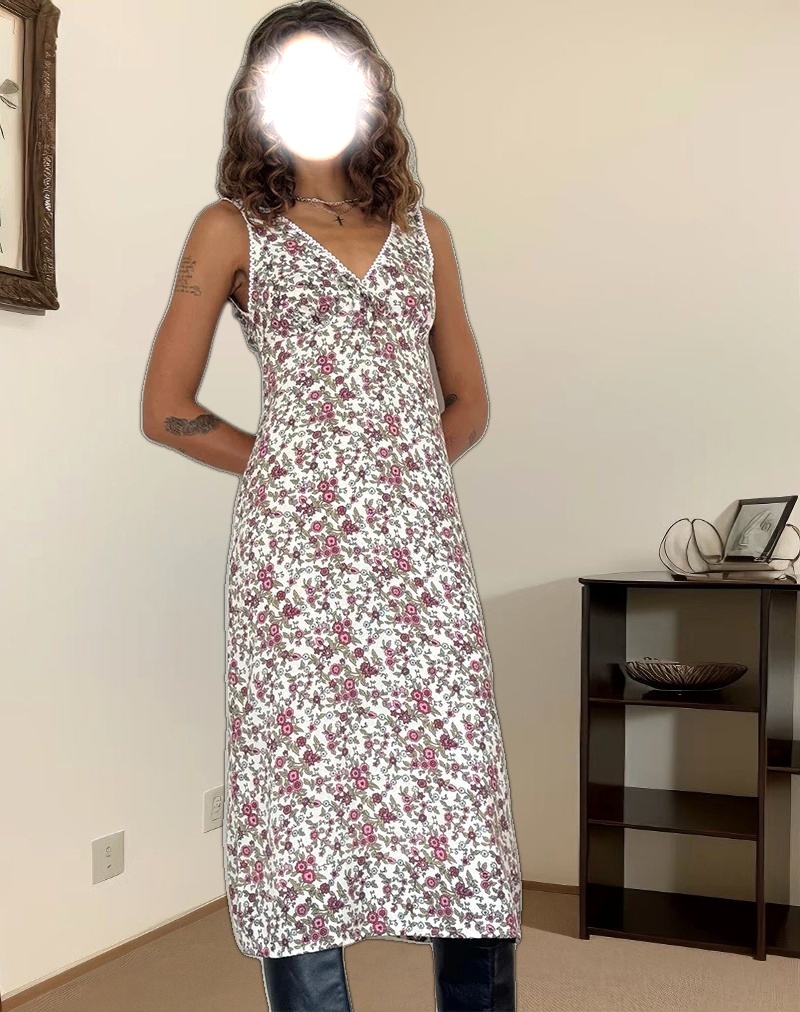 Lavisha Midi Dress in Vintage Bloom Ivory