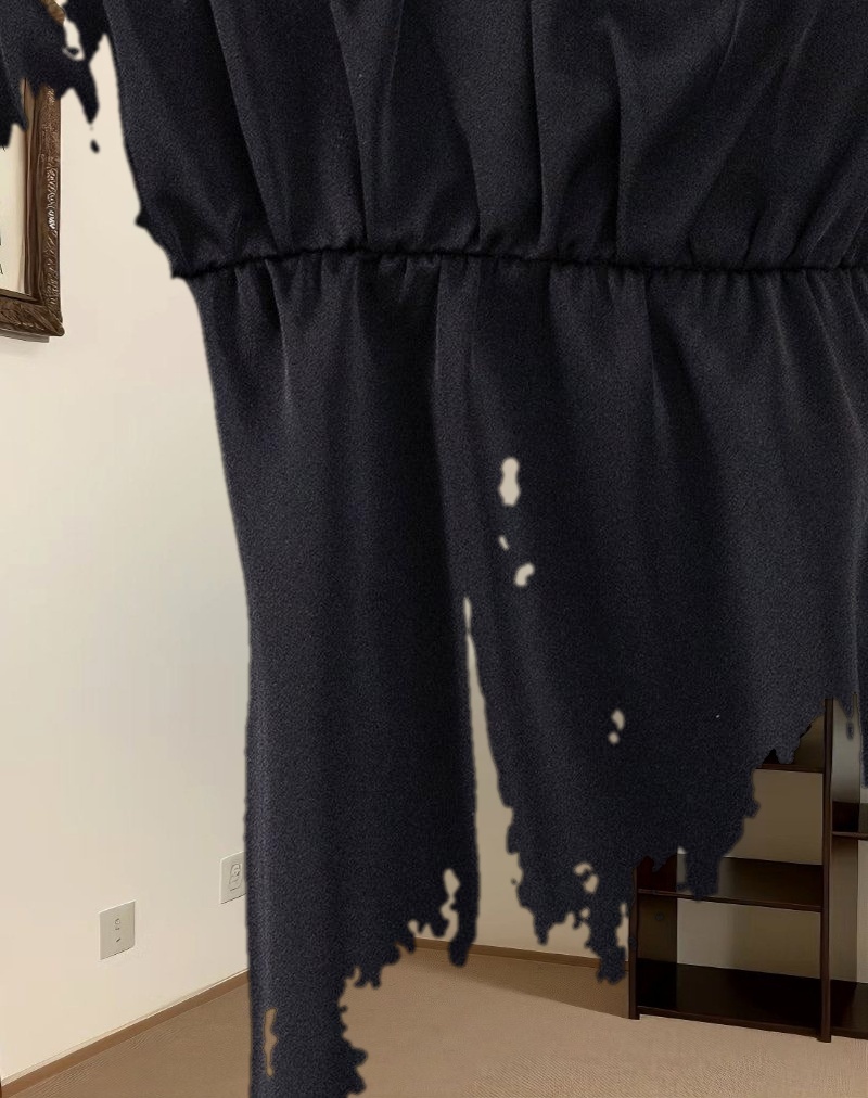 Cadenza Square Neck Slip Mini Dress in Black