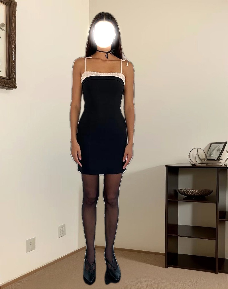 Daruka Mini Dress in Satin Black