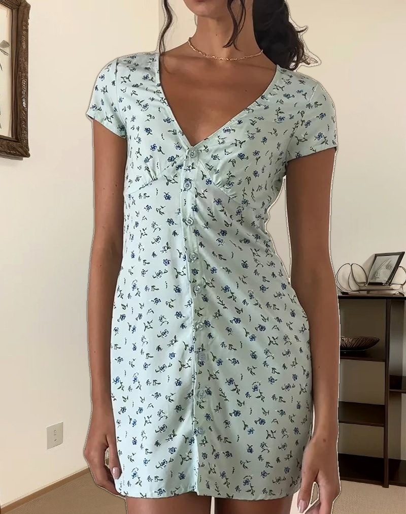 Omoni Dress In Pretty Petal Green