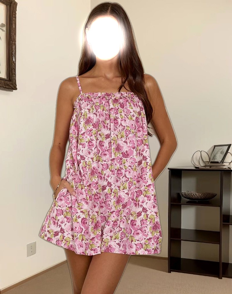 Kamalani Mini Dress in Blossom Floral Pink