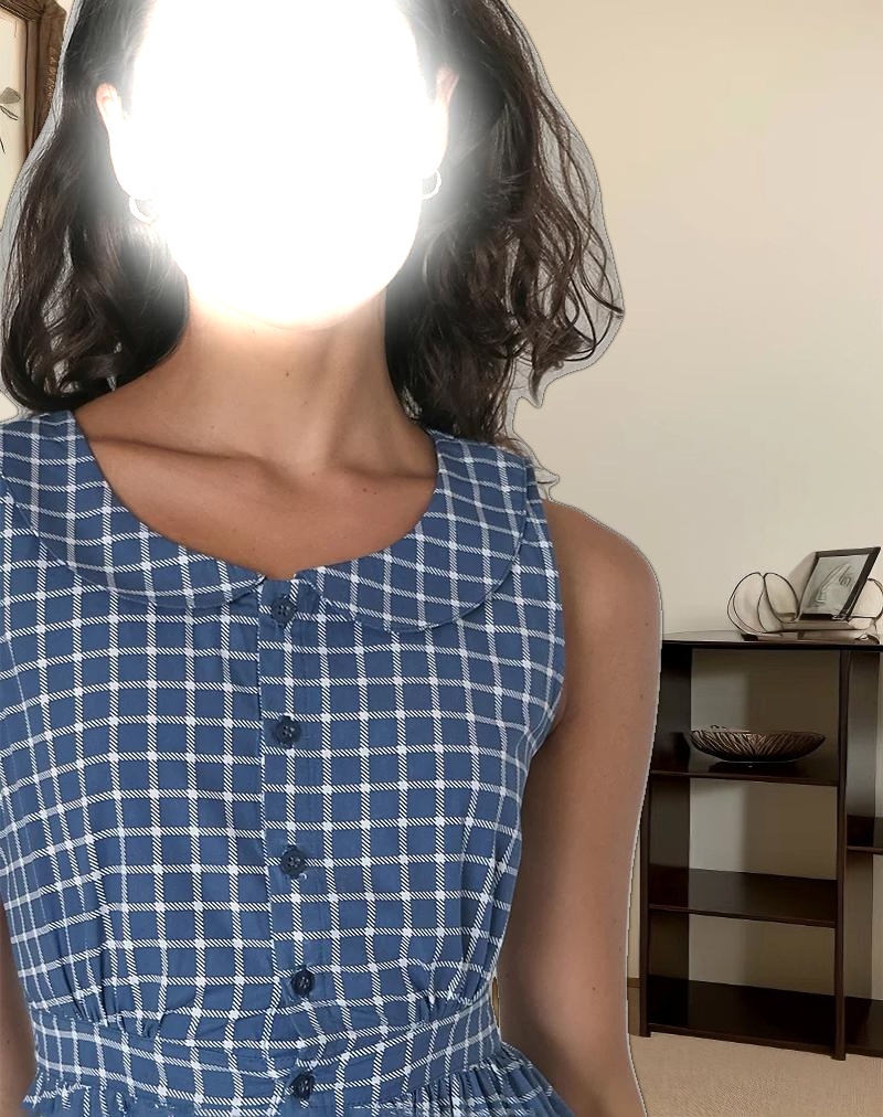 Sokasi Mini Dress in Navy Tartan