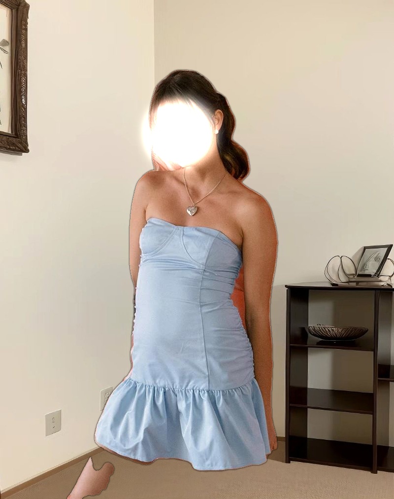 Okapi Mini Dress in Powder Blue