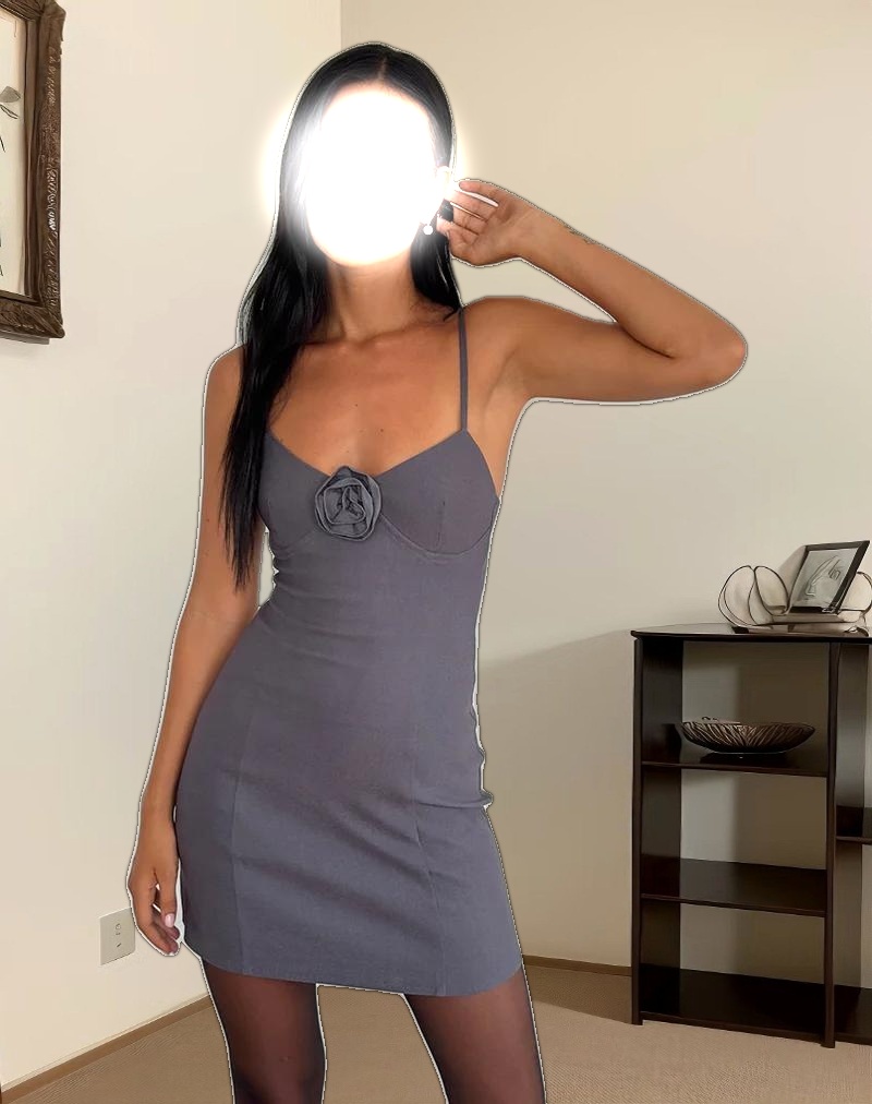 Inila Mini Dress in Tailoring Grey