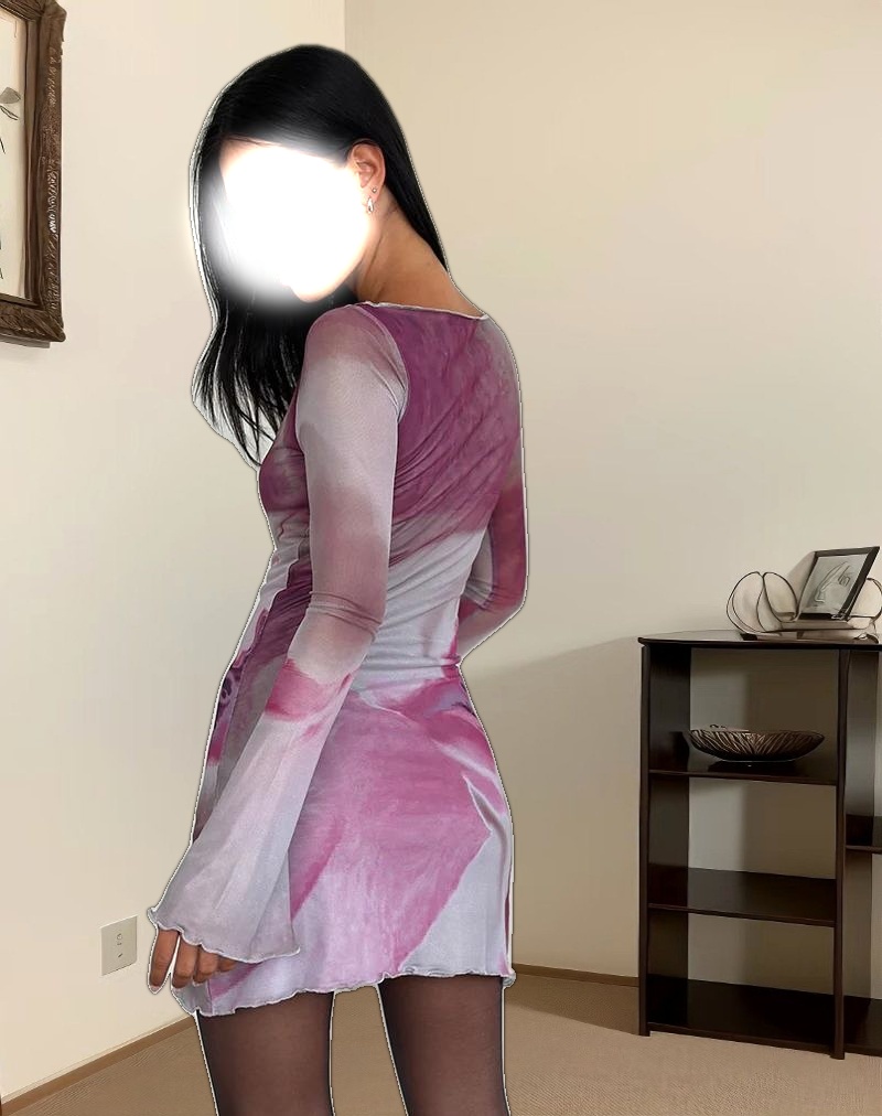 Sevila Mini Dress in Anatomy of Nature Pink