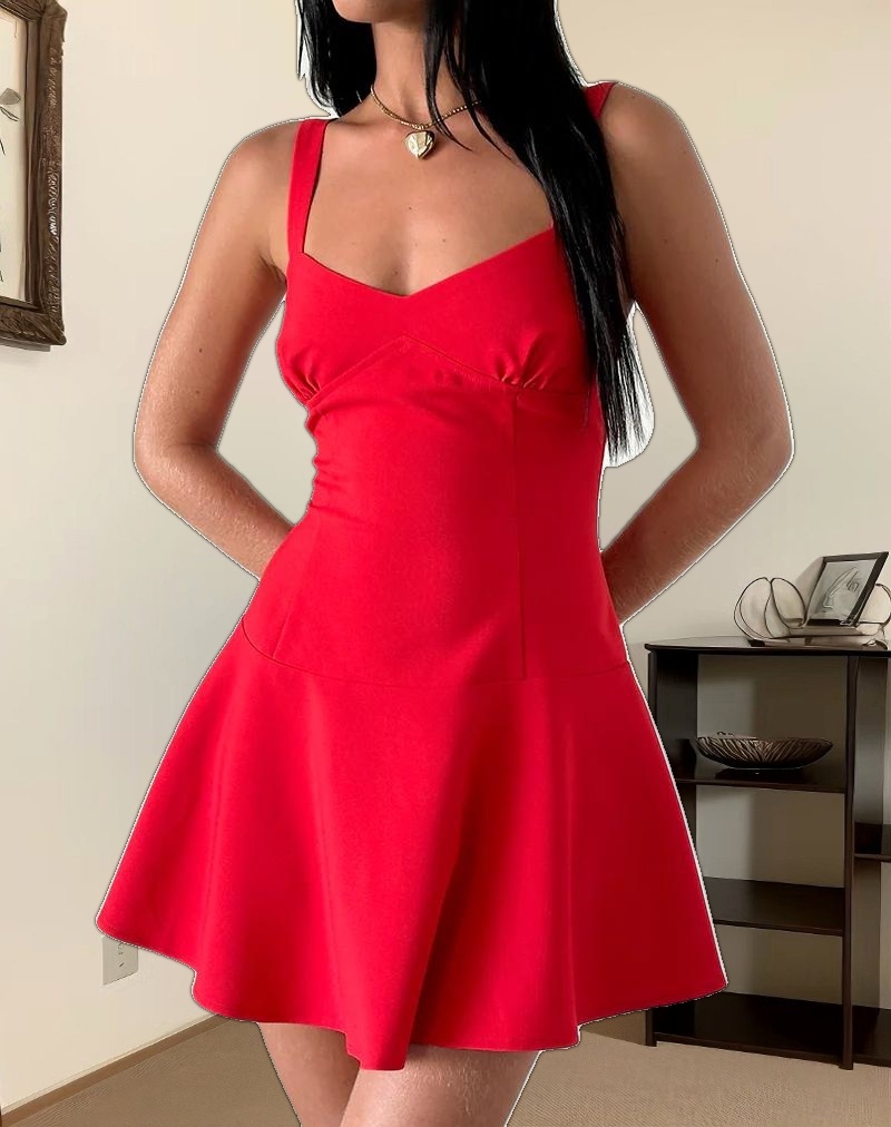 Audra Mini Dress in Red