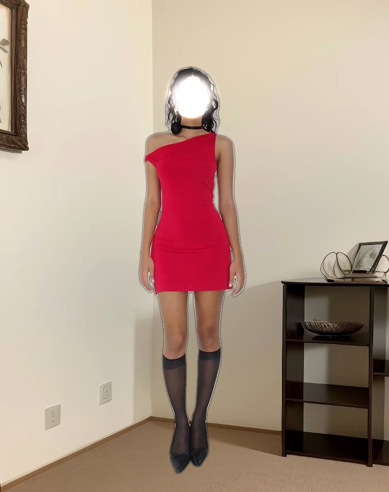 Leona Twist Sleeve Mini Dress in Red