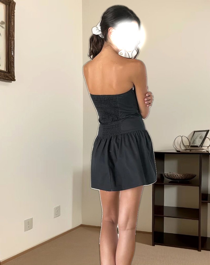 Faelas Mini Dress in Tap Shoe with Off White Bows