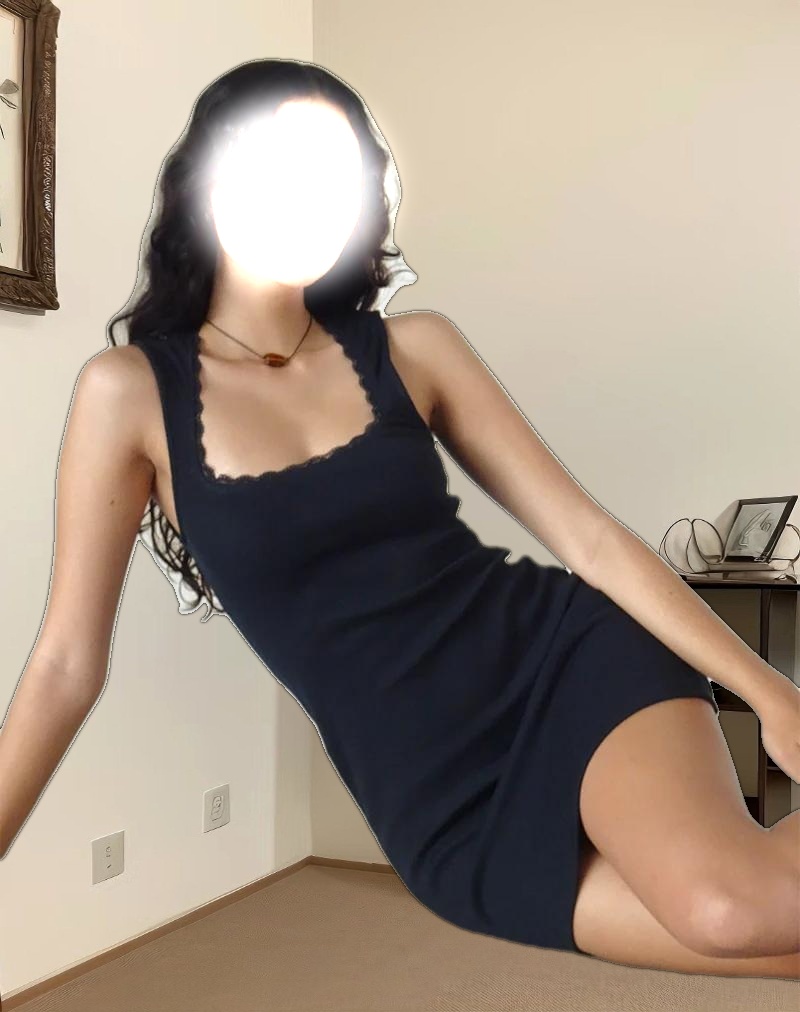 Jilly Mini Dress in Ribbed Black