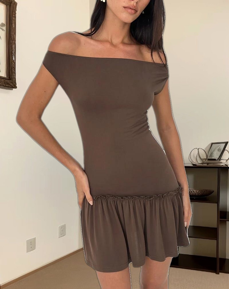 Ciro Mini Dress in Chocolate