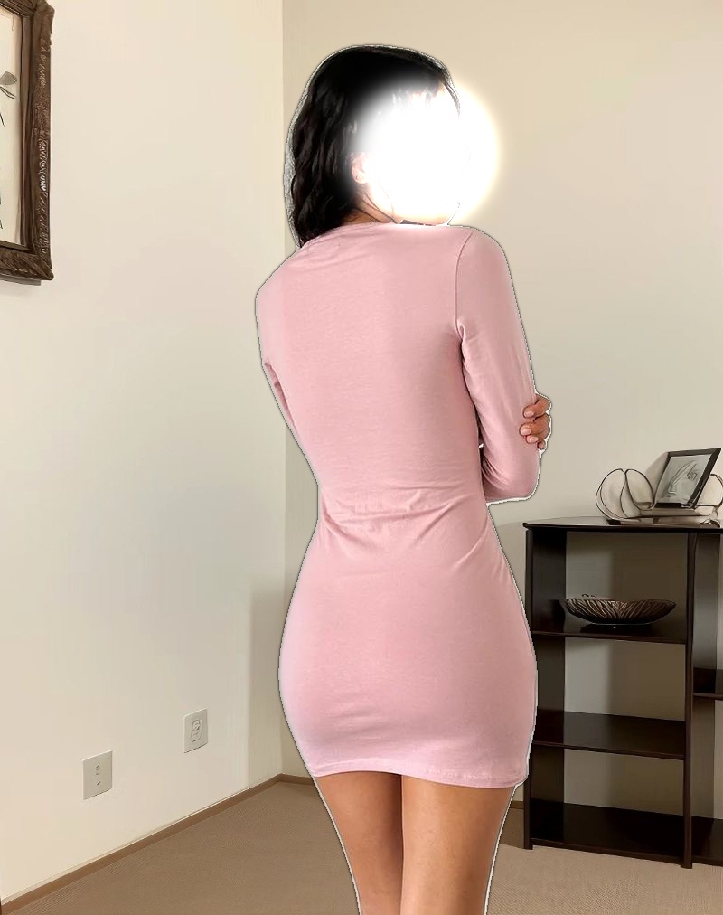 Janjisu Bodycon Mini Dress in Pink Lady
