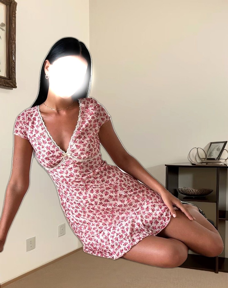 Ginevra Dress in Gardenia Romantic with Lace Trim