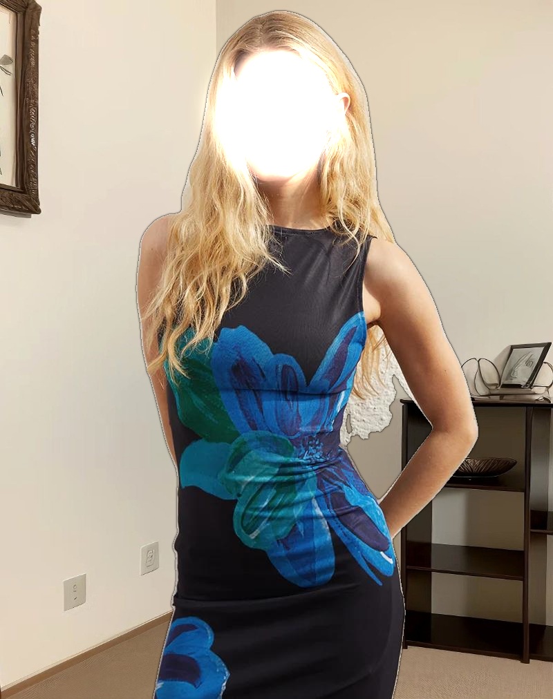 Fayola Printed Maxi Dress in Watercolour Flower Blue