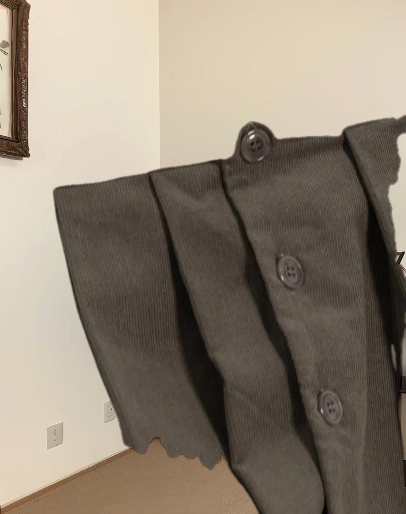 Starrin Button Mini Dress in Cord Brown