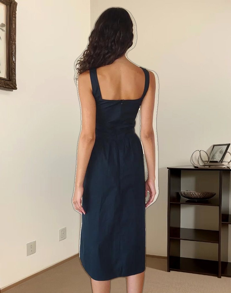 Clesiel Midi Dress in Tap Shoe with Off White Bows