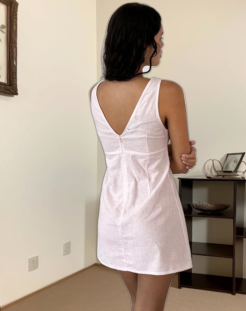 Asatari Tie Front Dress in Light Pink