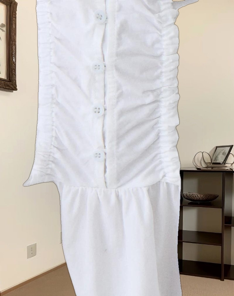 Silesa Ruched Mini Dress in White