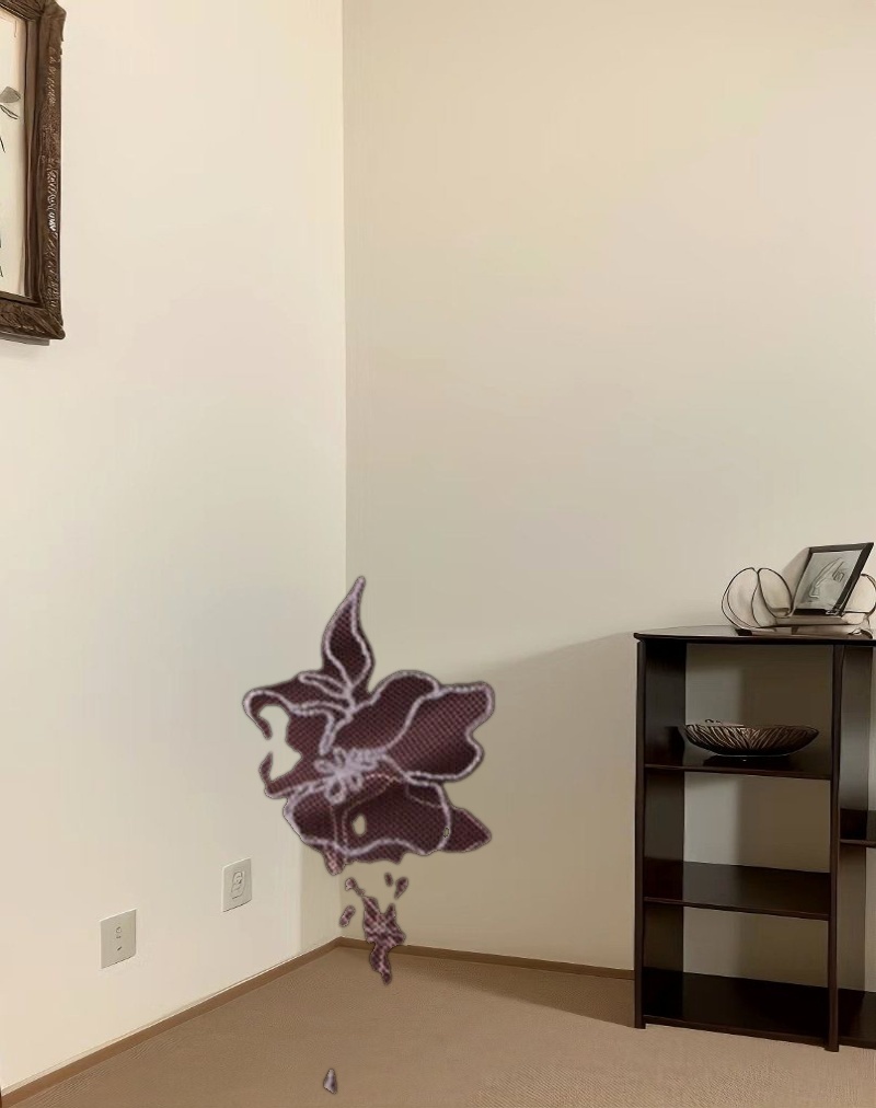 Motarika Mini Dress in Doodle Flower Flock Brown