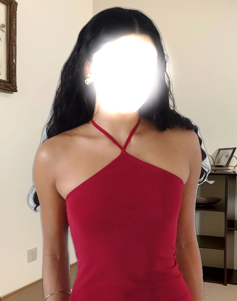 Ribka Halterneck Midi Dress in Mesh Cherry