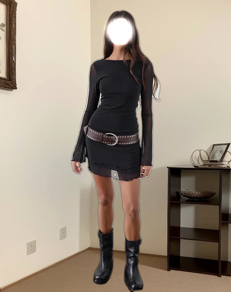 Dazn Backless Mini Dress in Black