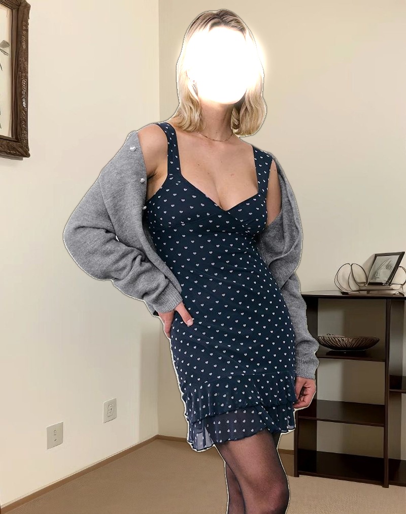 Astika Mini Dress in Heart Flock Navy Yellow