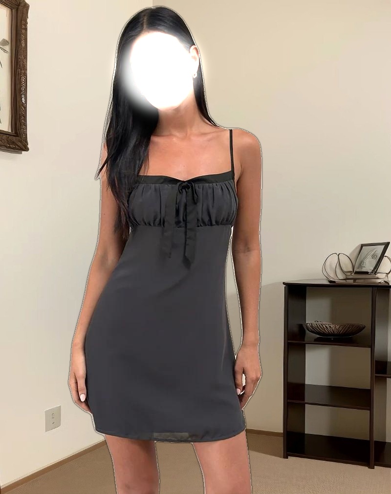 Martina Mini Dress in Chiffon Slate