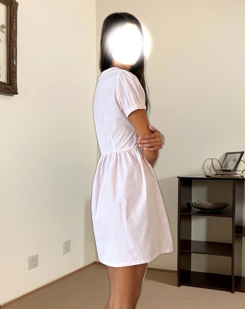 Leshiana Mini Dress in Poplin Light Pink