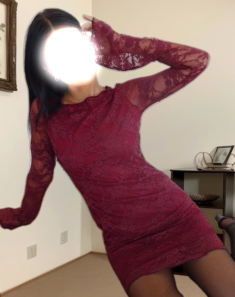 Sevila Long Sleeve Mini Dress Lace Burgundy