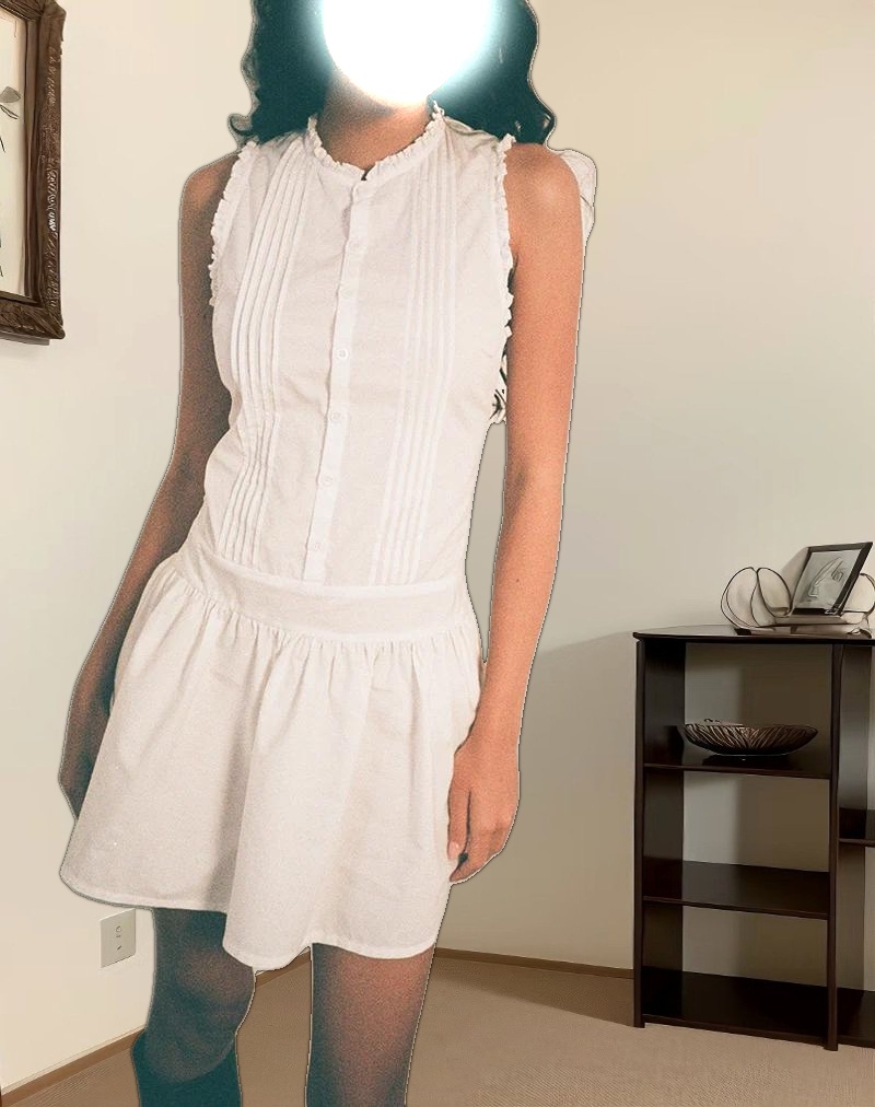 Dayara Mini Dress in Poplin White