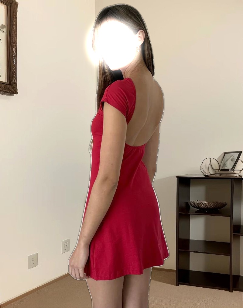 Wangi Backless Mini Dress in Adrenaline Red