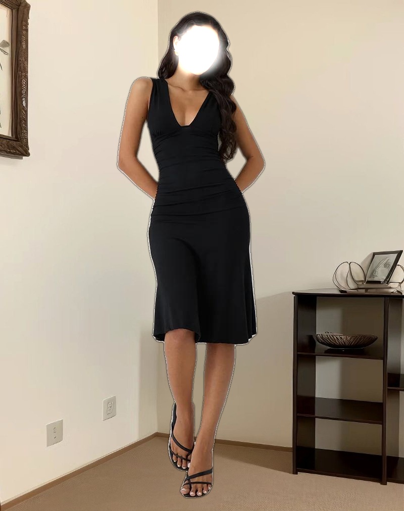 Laluma Midi Dress in Black