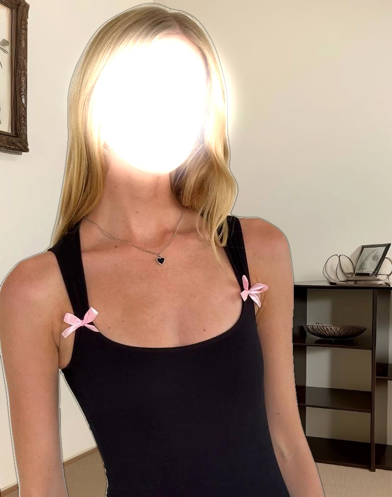 Jinsuni Mini Dress in Black with Pink Bows