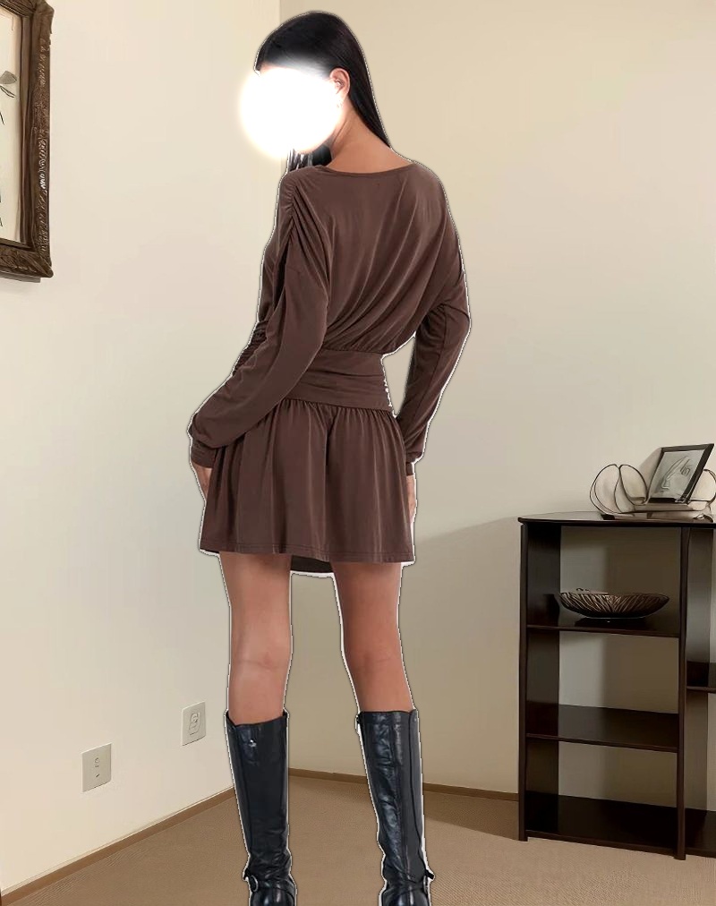 Sanuli Mini Dress In Bitter Chocolate