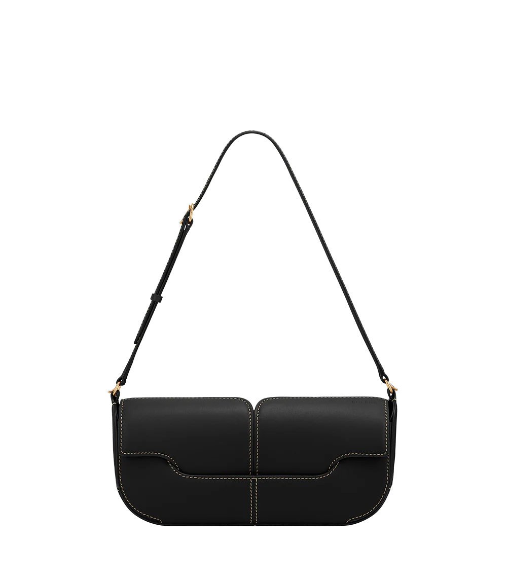 Osmo - Smooth Black with Ecru Stitching