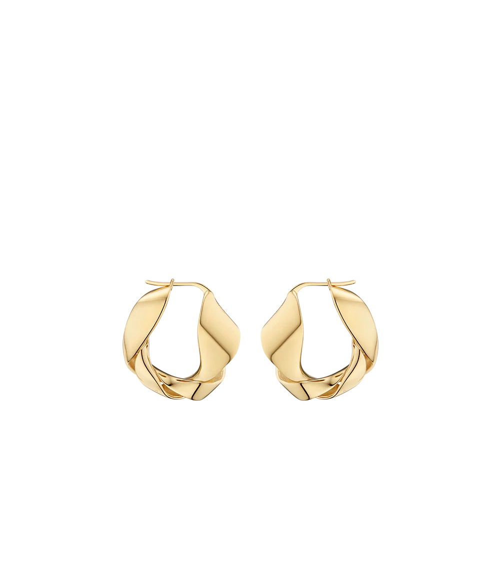 Éole Wavy Hoop Earrings - 24 carat gold-gilded edition