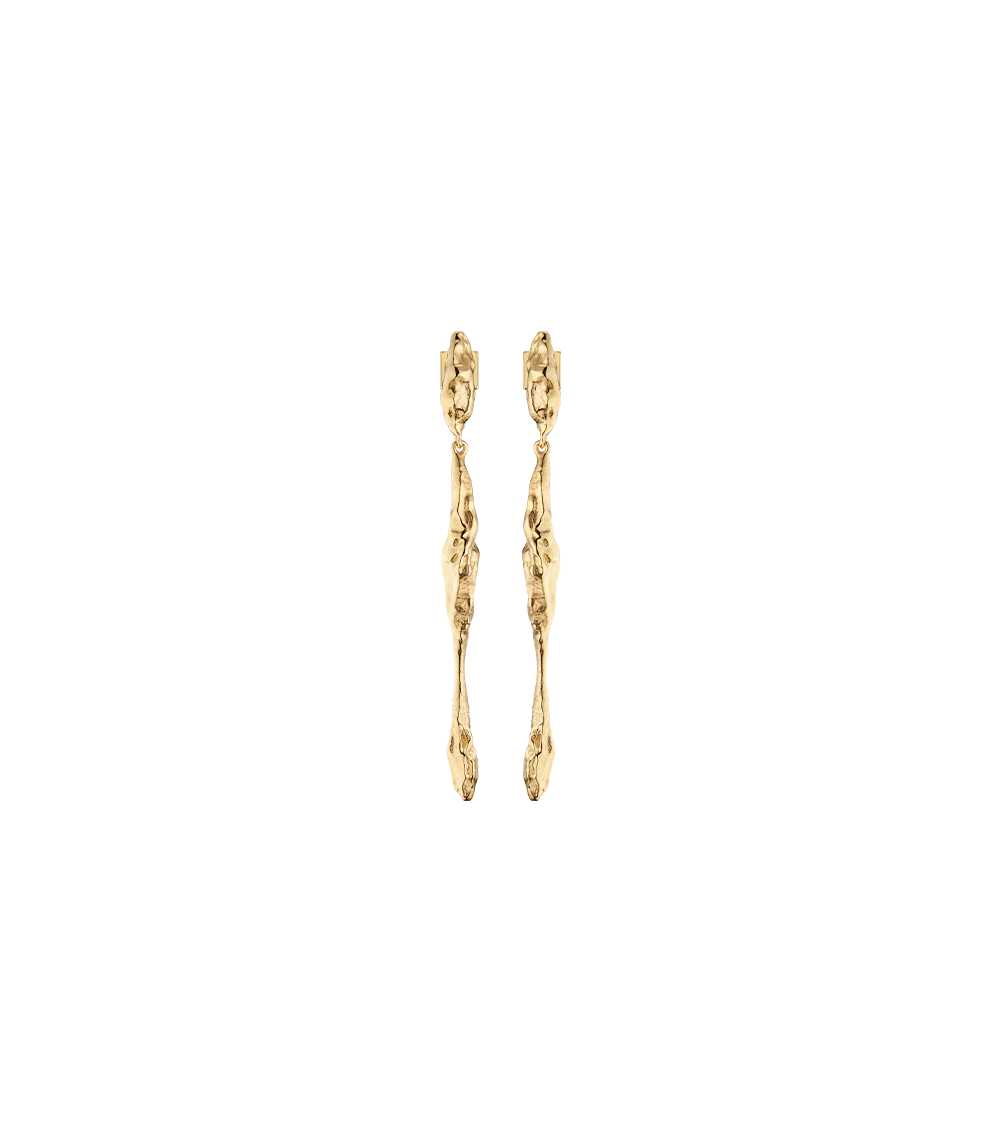 Eroz Drop Earrings - 24 carat gold-gilded edition