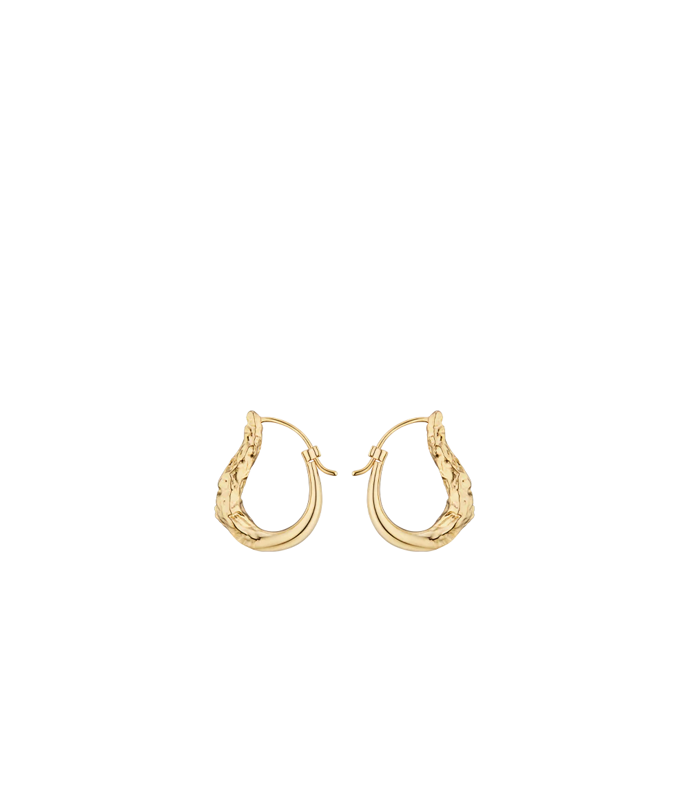 Eroz Slim Hoop Earrings - 24 carat gold-gilded edition