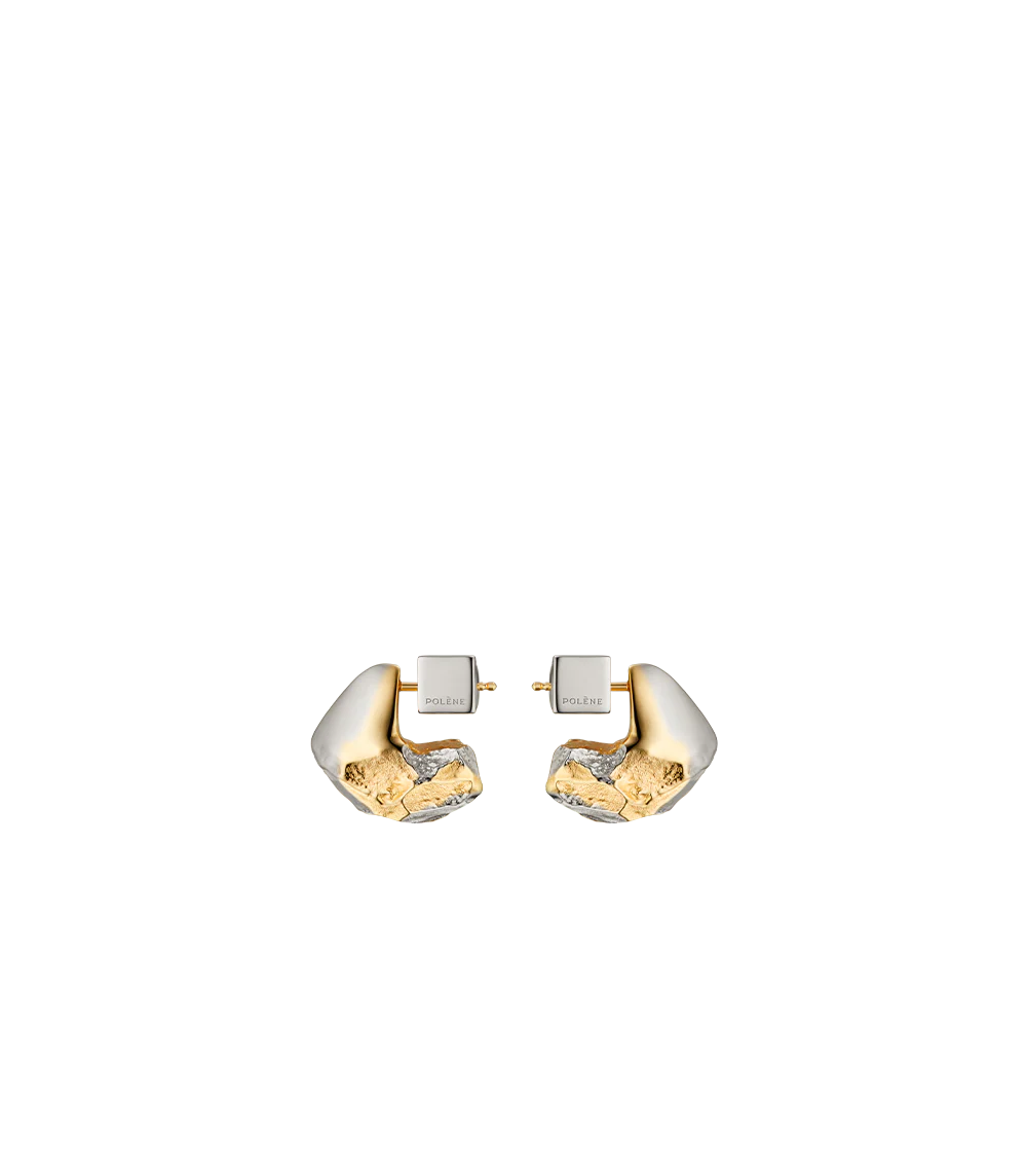 Eroz Stud Earrings - Duo palladium with 24 carat gold plating