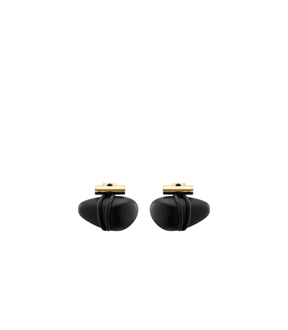 Téré Stud Earrings - Black Marble