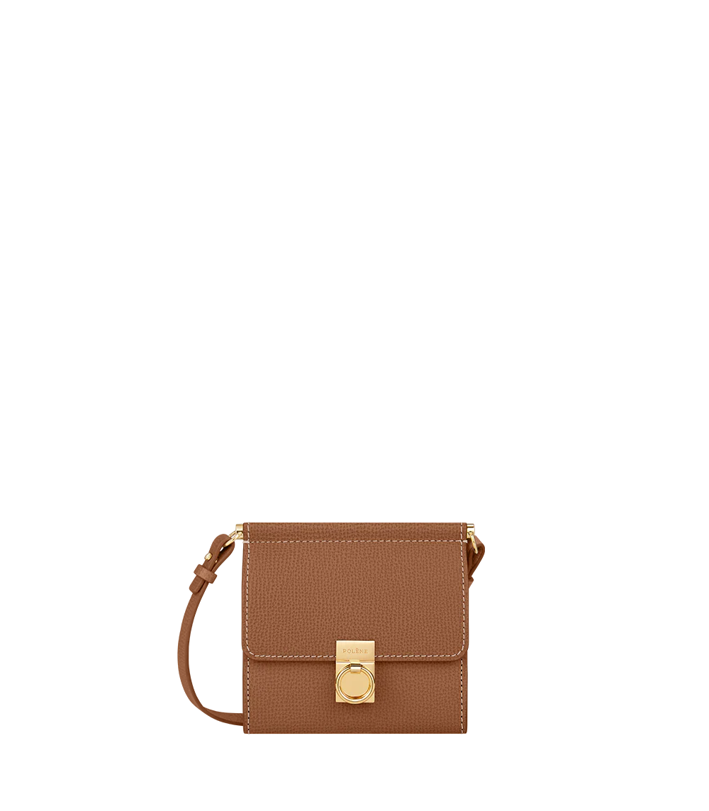 Numéro Sept Crossbody Wallet - Textured Camel