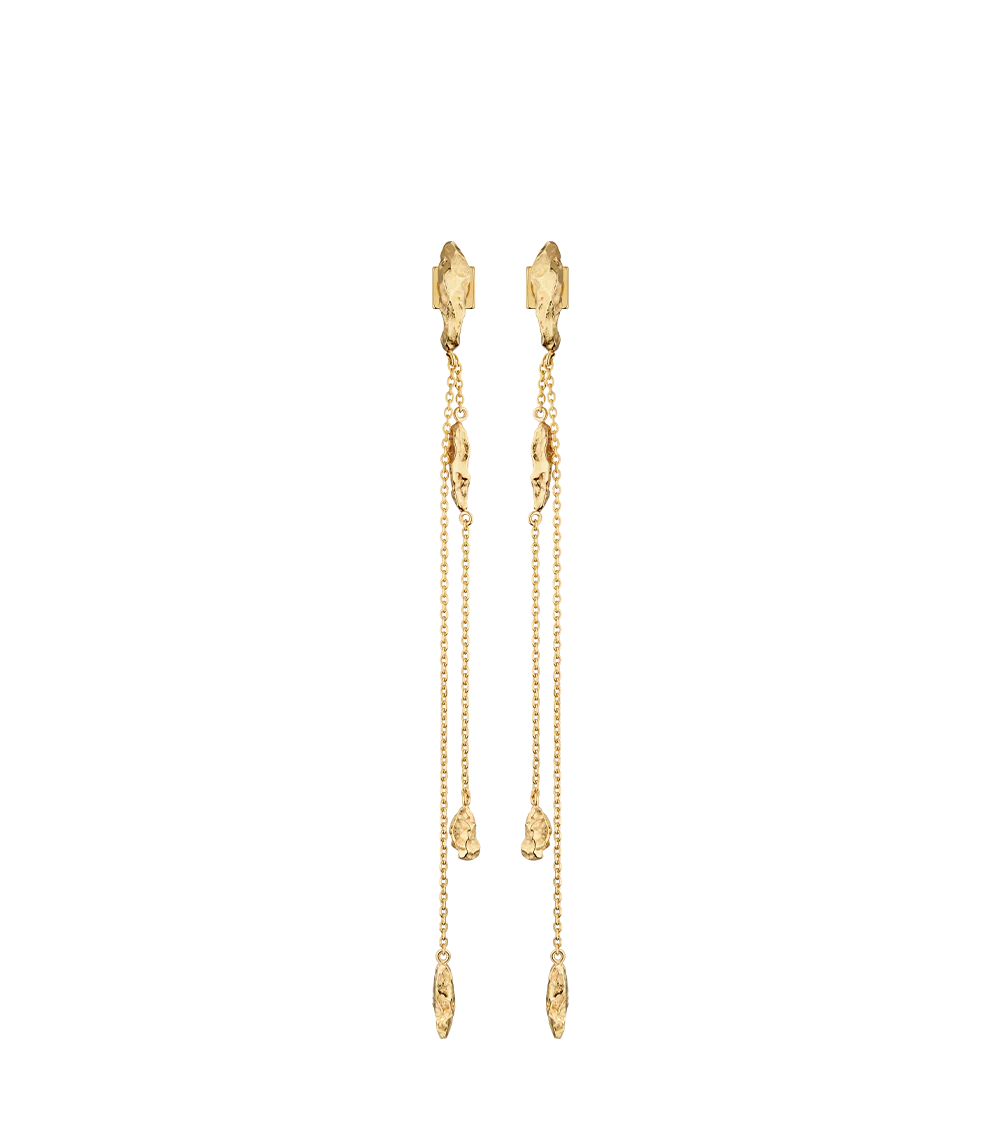 Eroz Chain Earrings - 24 carat gold-gilded edition