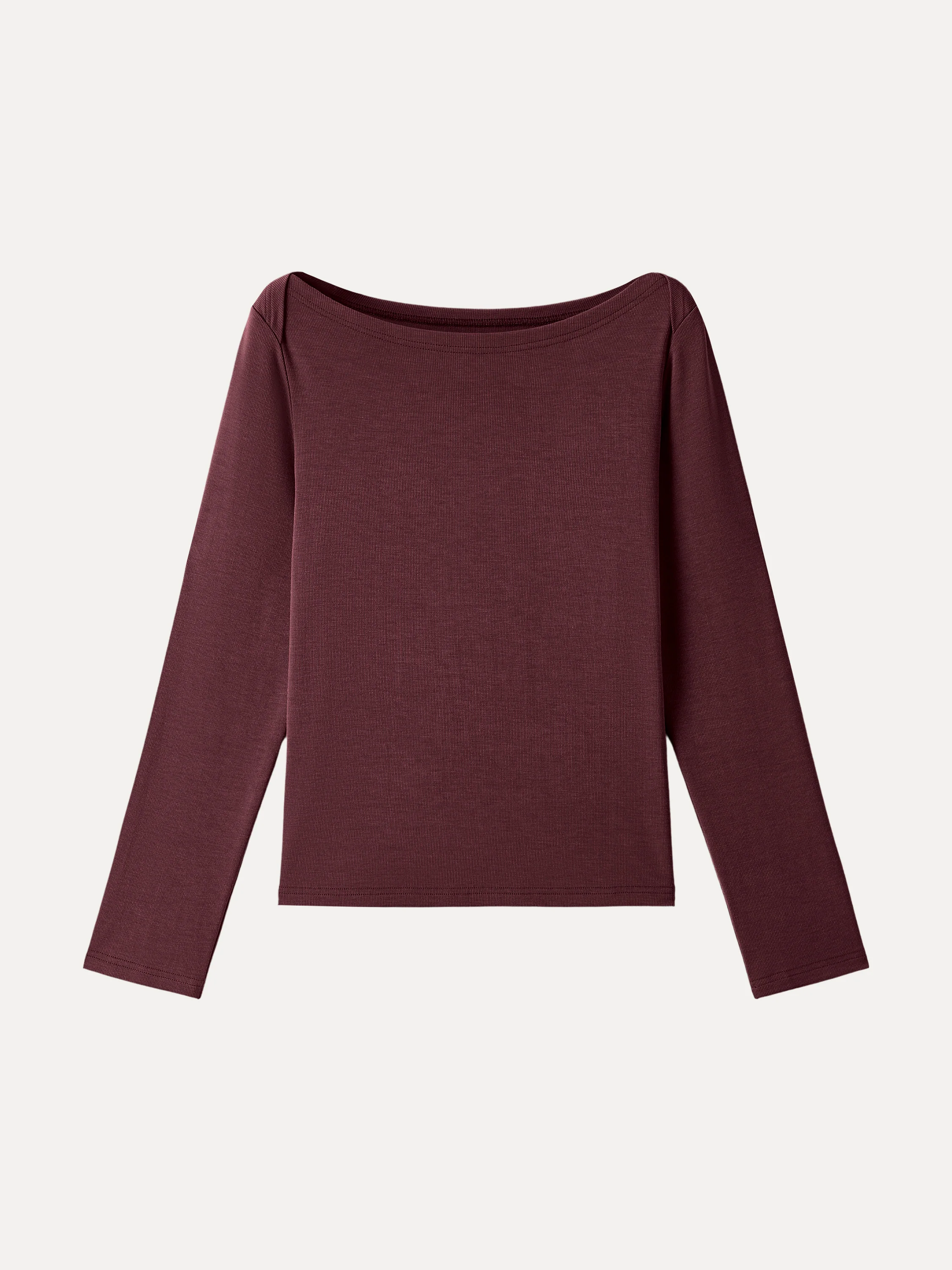 Relaxed-Fit Boatneck Long-Sleeve Top