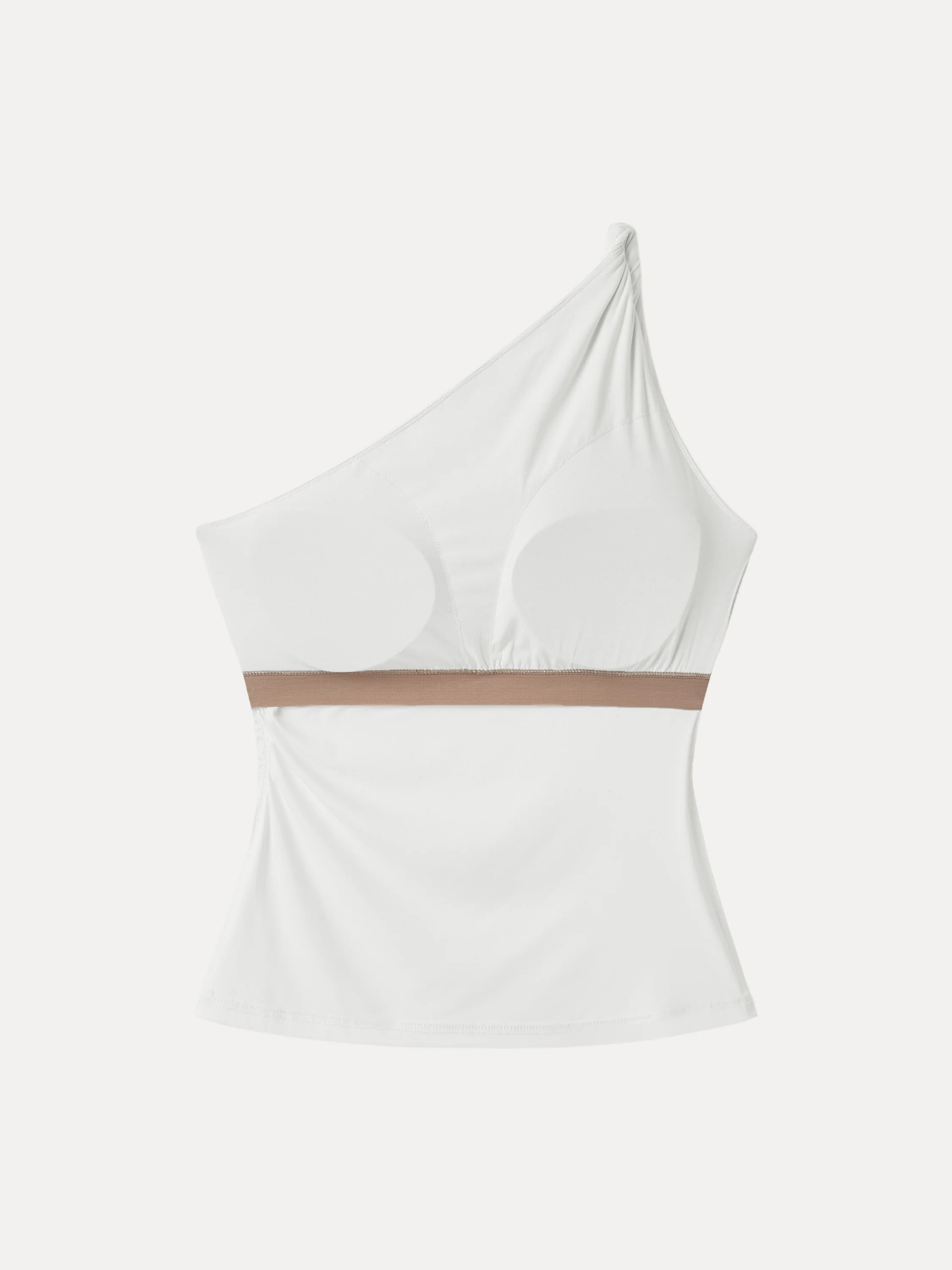 2Pcs Set One Shoulder Twisted Brami Tank & Smocked Waist Skirt with Pockets