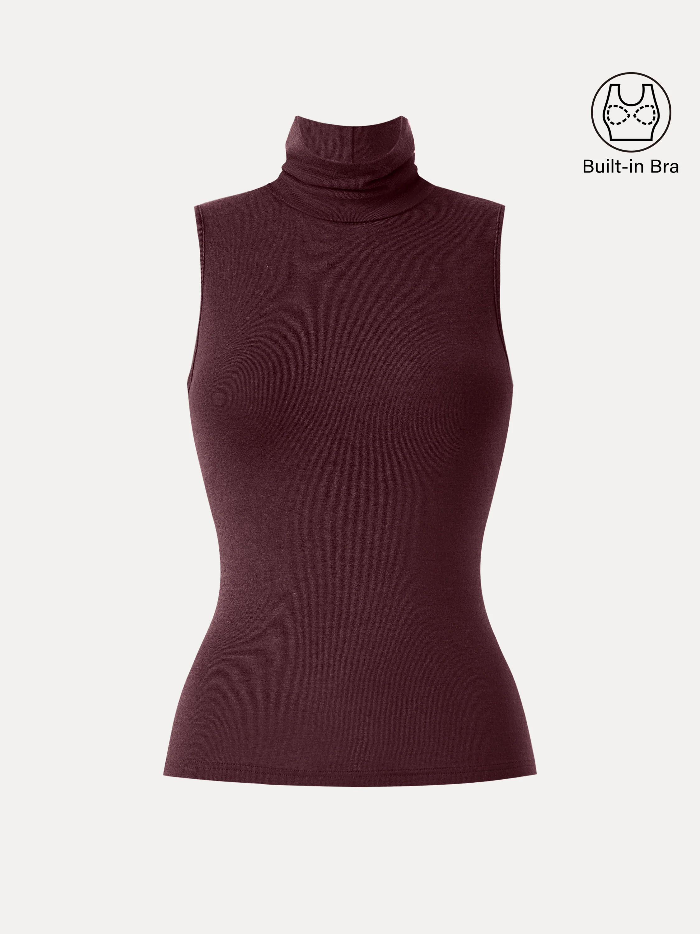 Lyocell Cashmere Sleeveless High - Neck Crop Top
