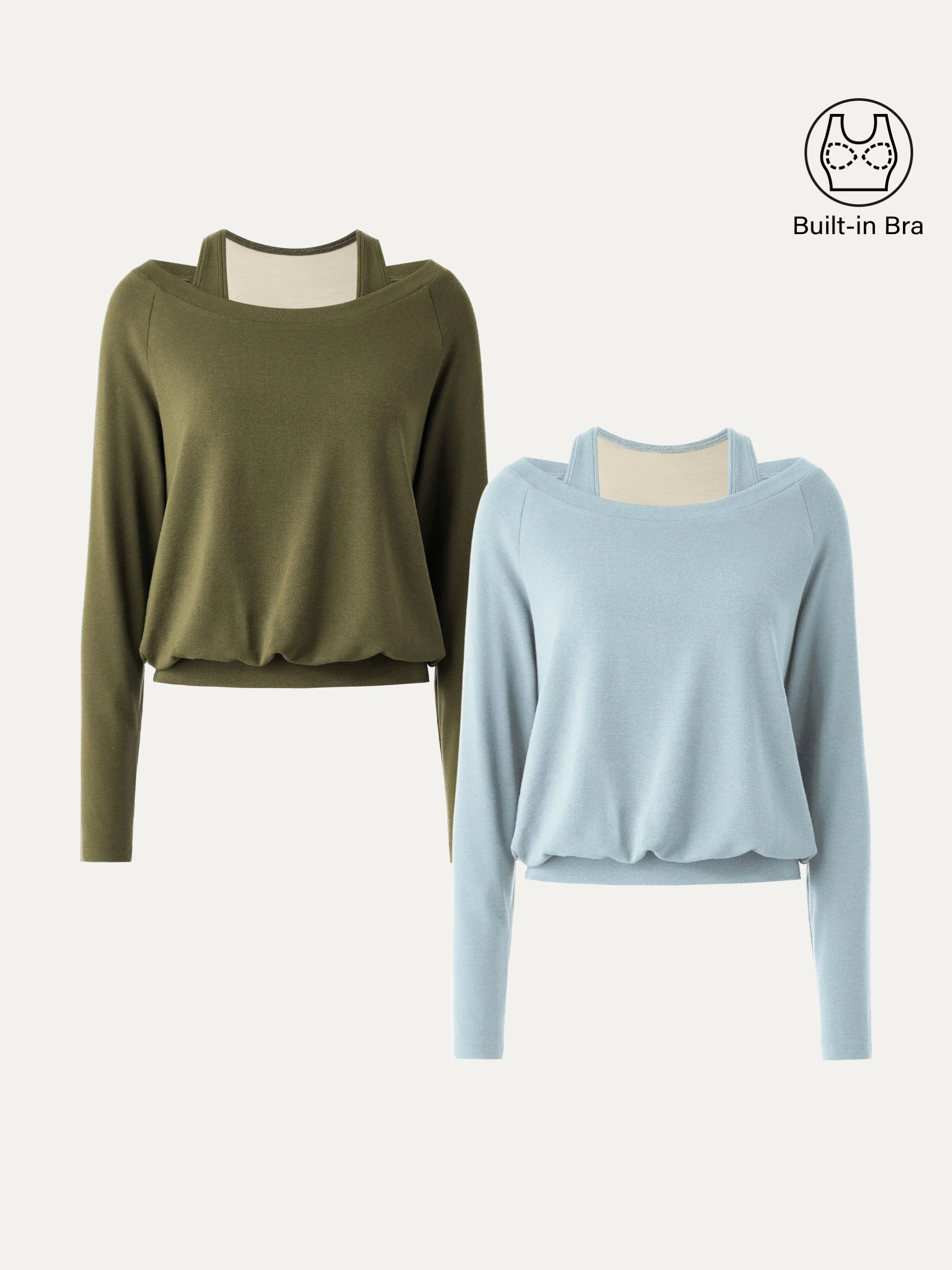 2-Piece Set Heat-Resistant Multi-Wear Layering Bra Top