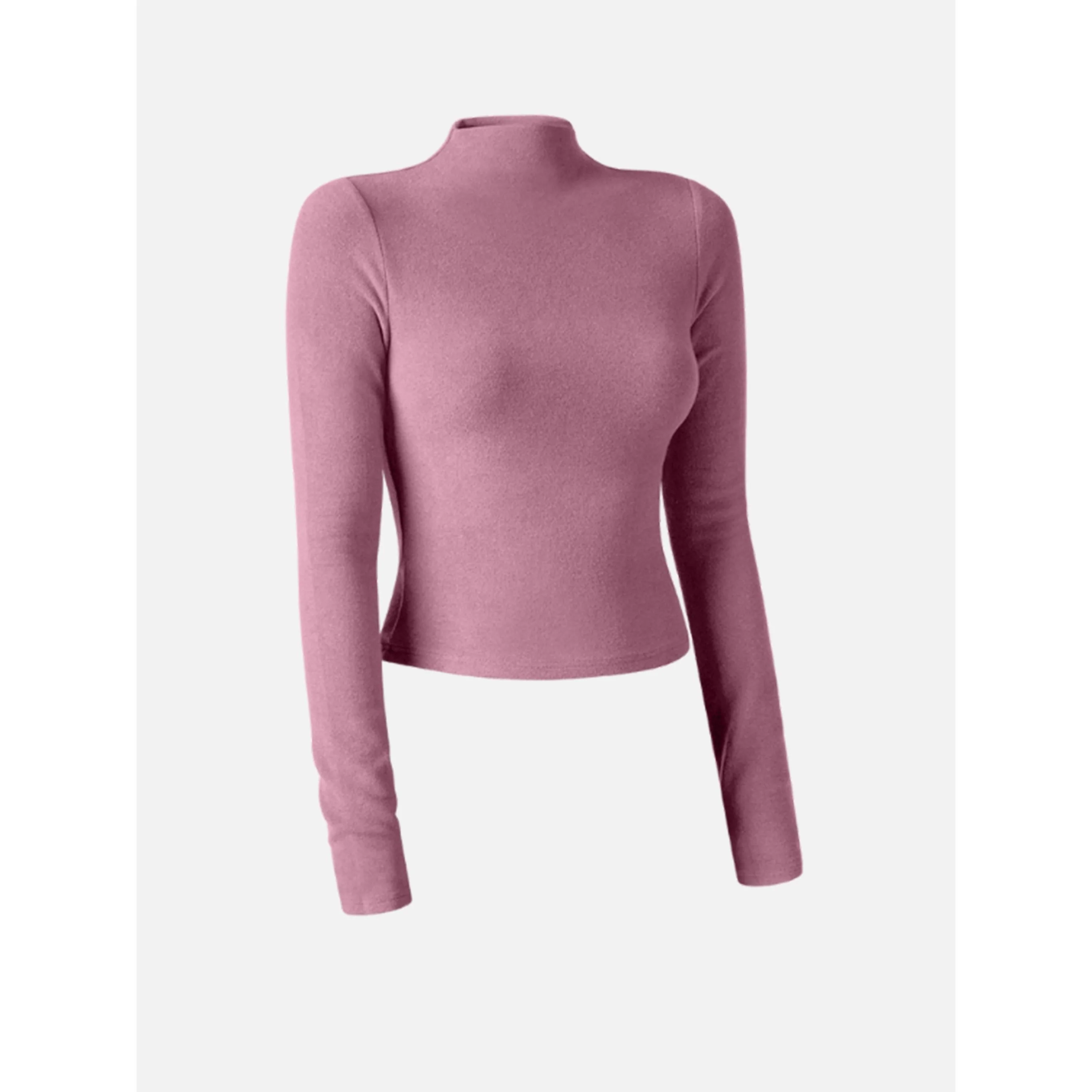 Thermal Brushed Mock Neck Crop Top