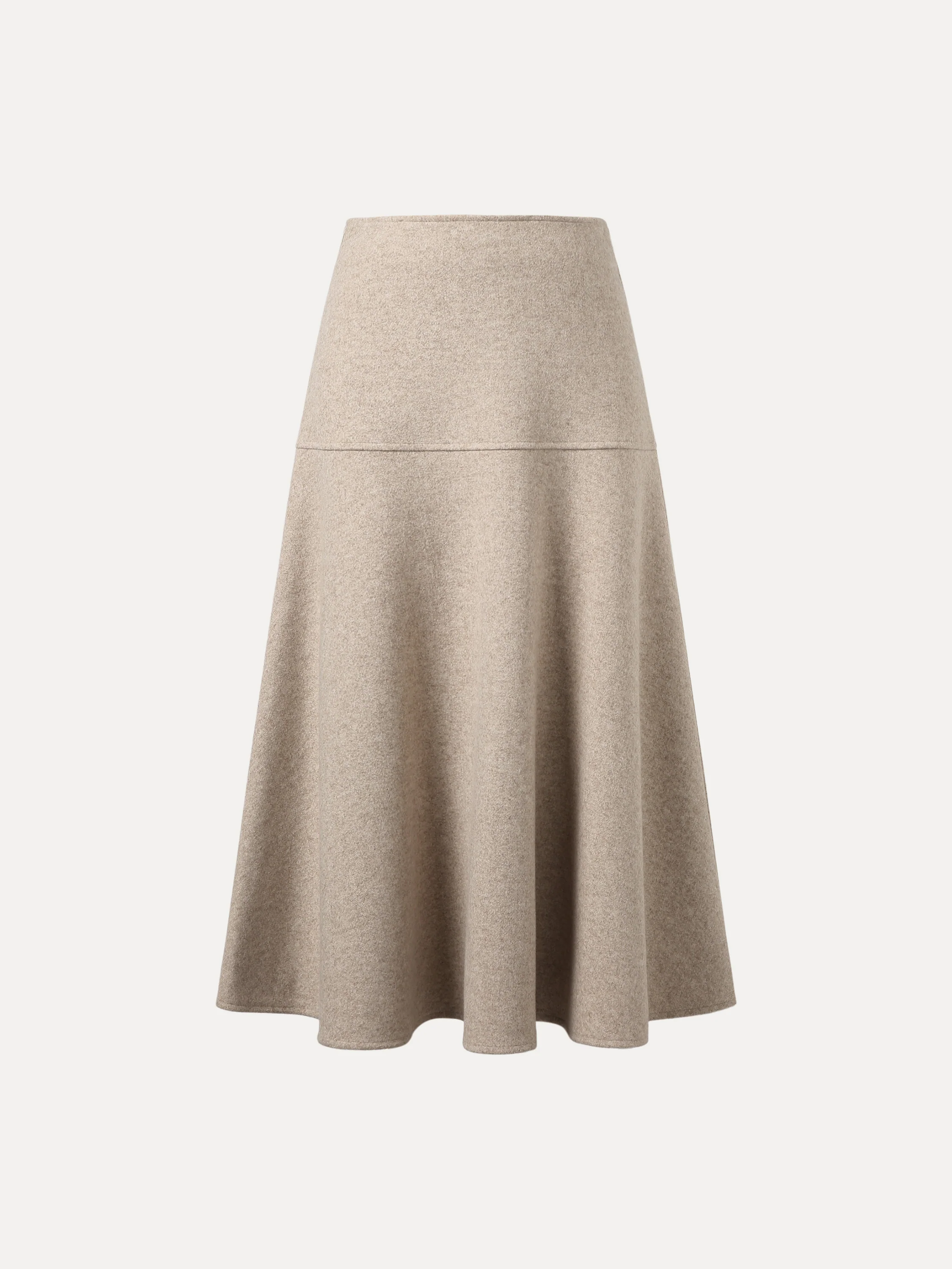 Wool-like Flared Long Skirt