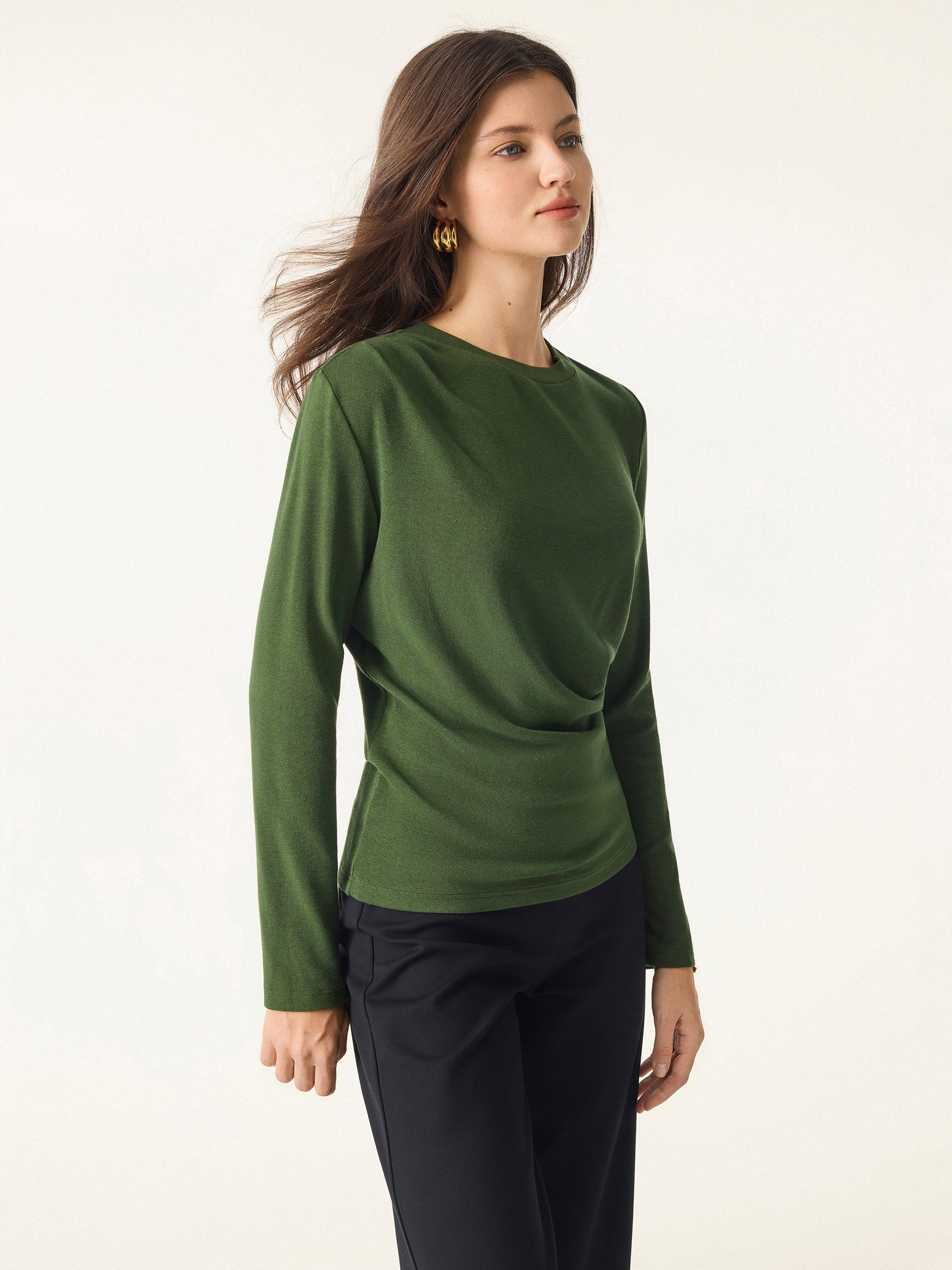 Warm Light Crewneck Tucked Top